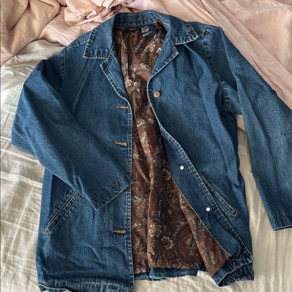 Denim Bill Blass vintage Women's Chore Jacket size medium 100% cotton